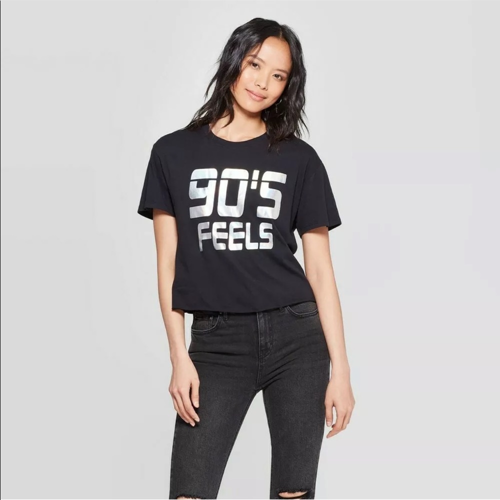 Women's Short Sleeve 90's Feels Cropped Tee